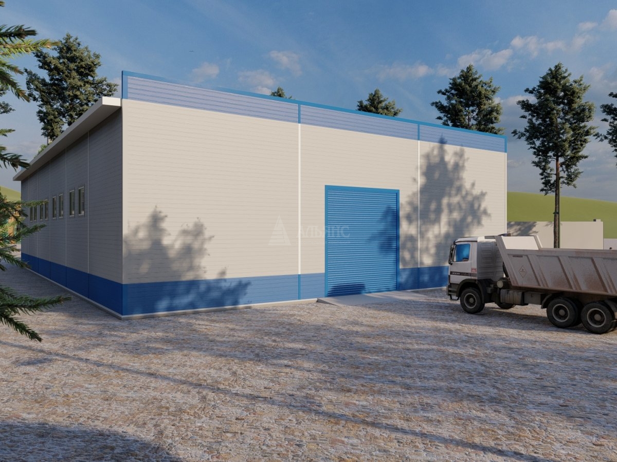 3D визуализация Склад-ангар готовой продукции из сэндвич-панелей - фото 6