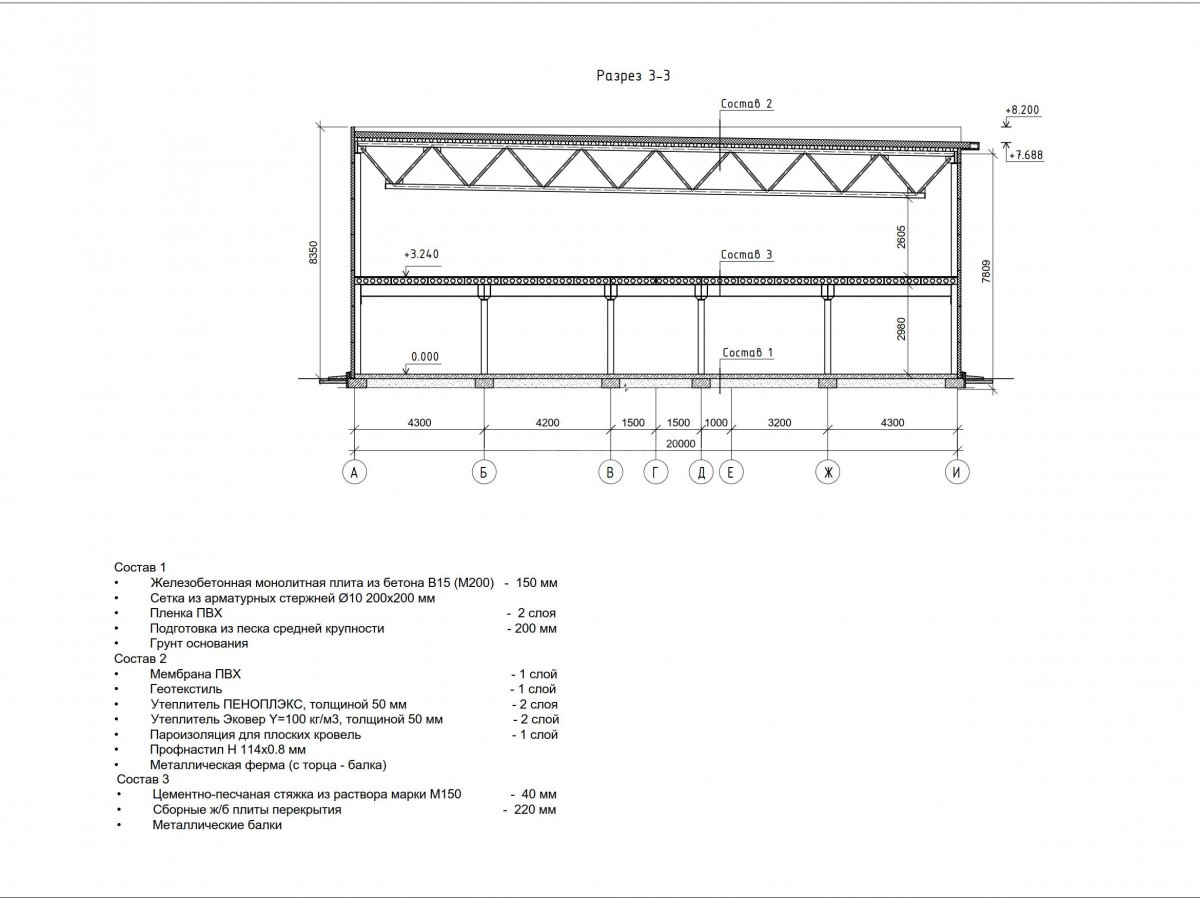 Планировка Производственный цех из сэндвич панелей -  фото 5