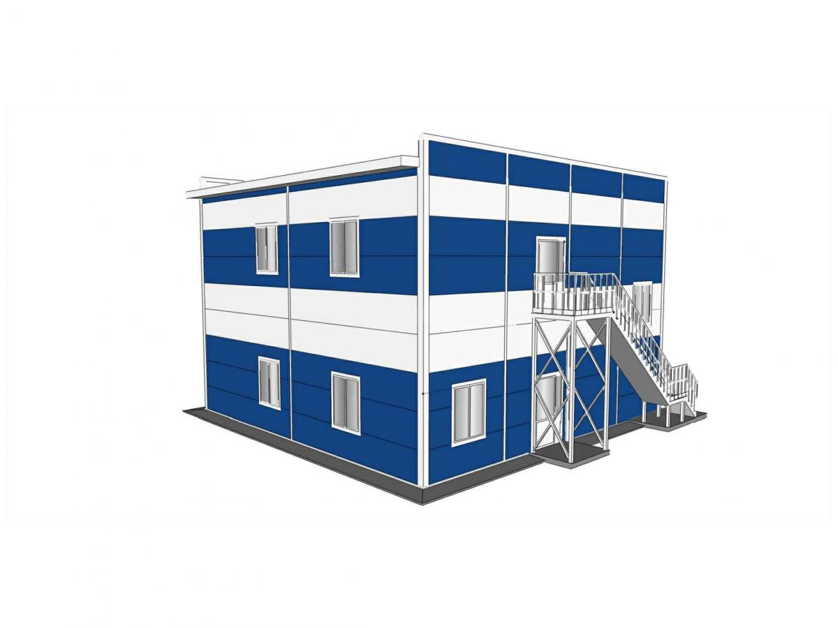 3D визуализация Офисное здание из сэндвич-панелей - фото 8