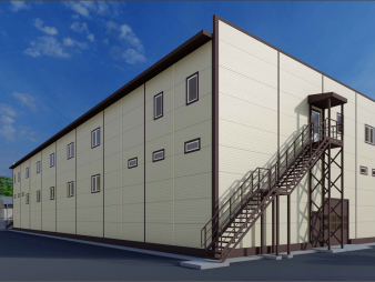 Цех с АБК из сэндвич-панелей